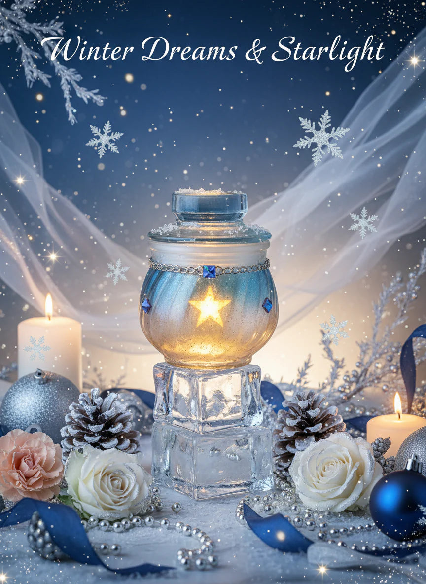 blue cubic jar with star