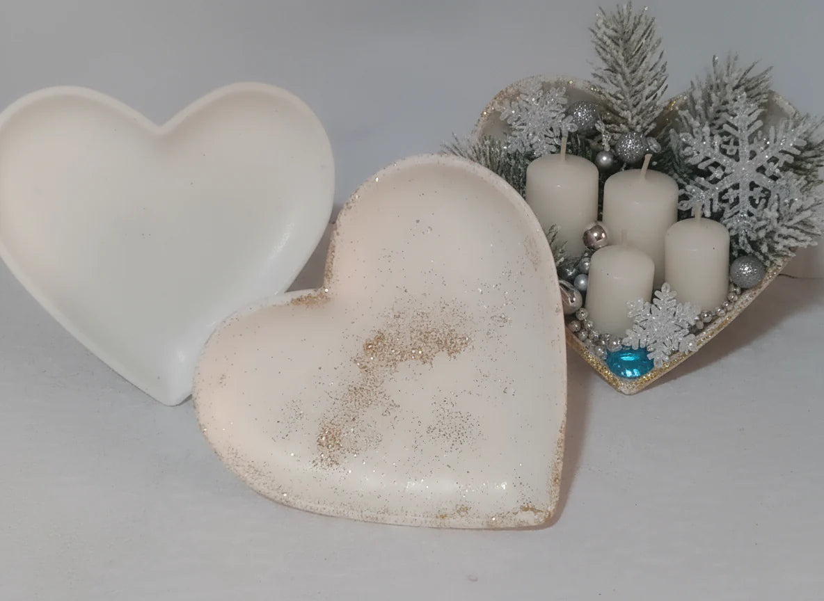 Two ceramic heart-shaped holders 